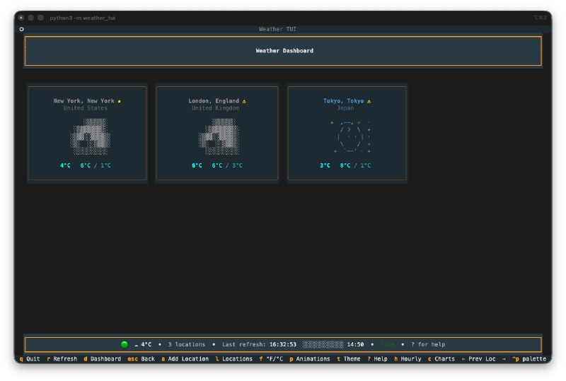 Dashboard with multiple locations