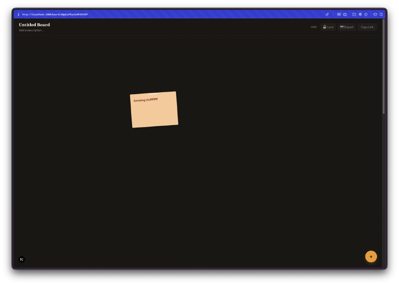Text sticky note on canvas