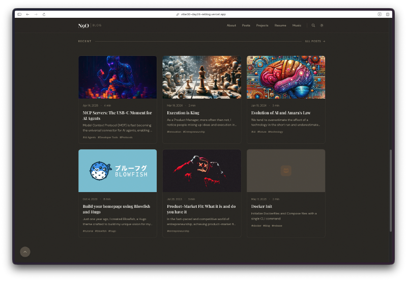 Recent posts grid