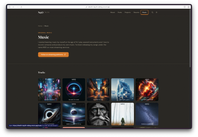 Music page