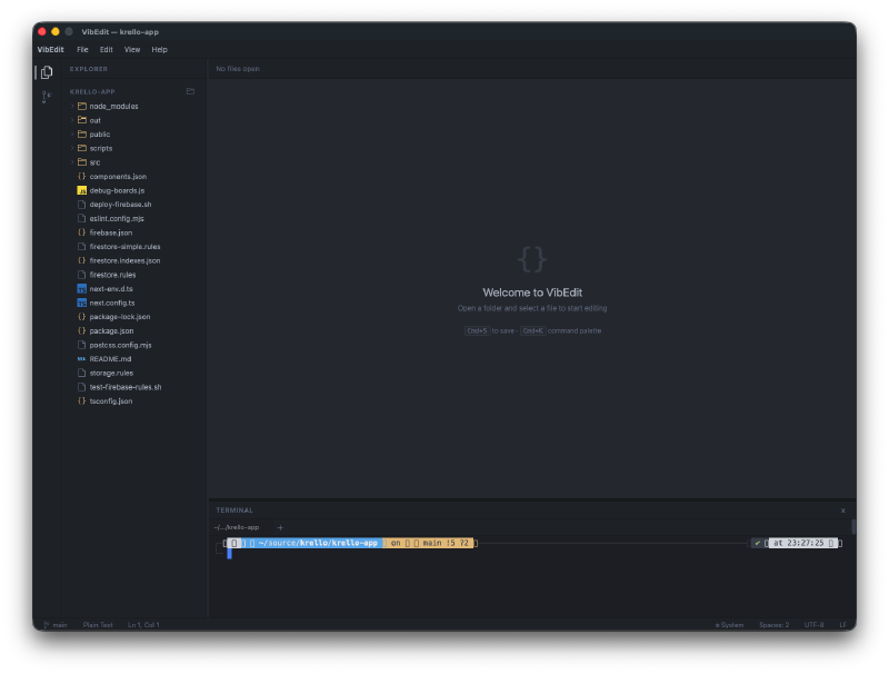File tree with project open